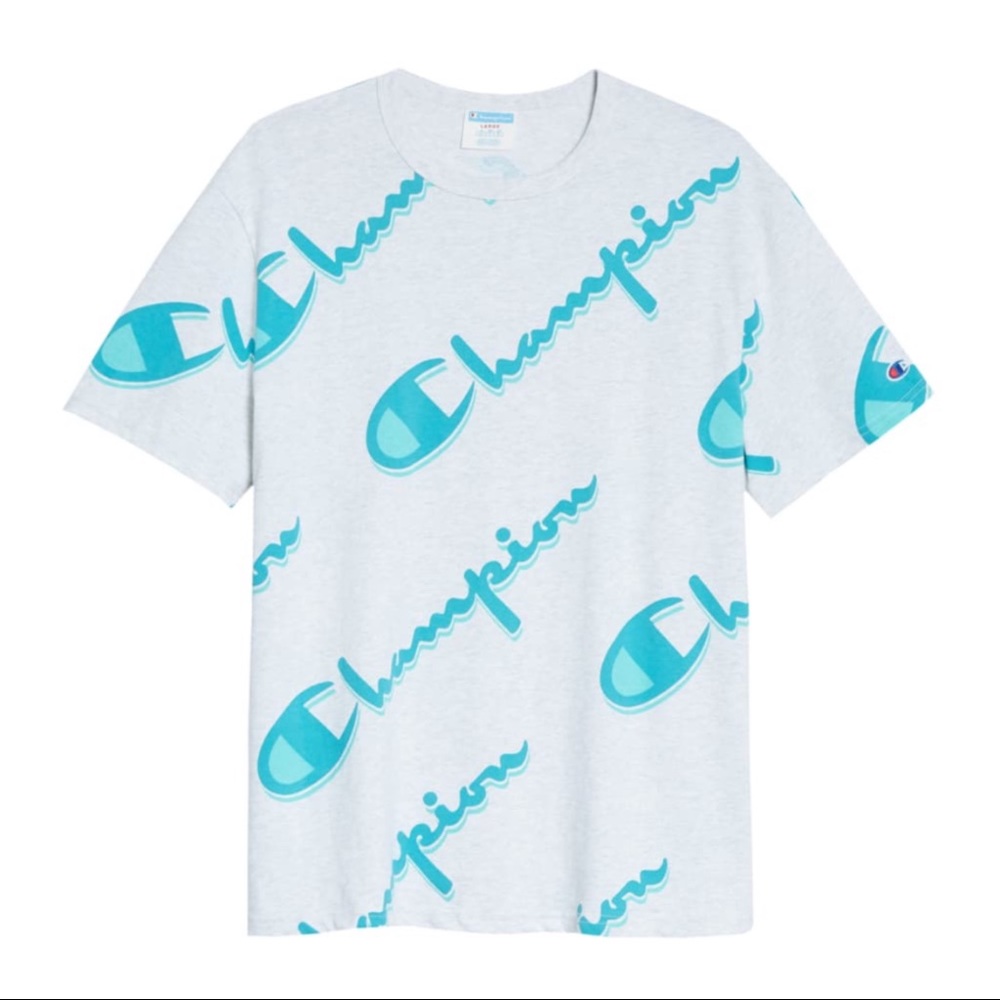 Champion New Heritage Script Logo Graphic Tee Grey